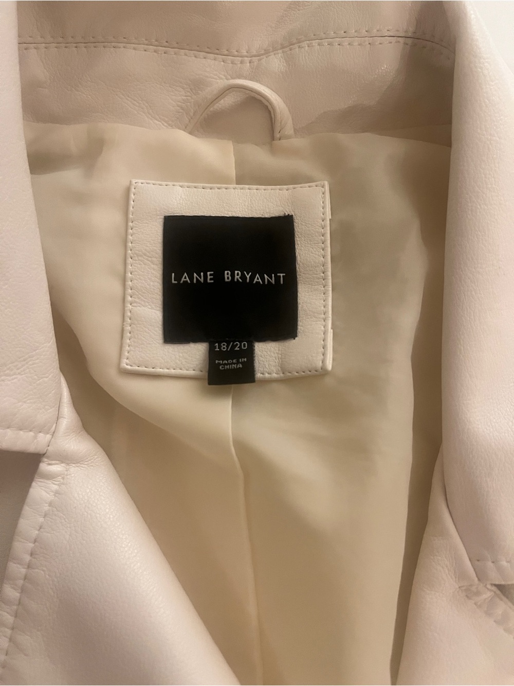 Lane Bryant Cream Moto Jacket with Silver Zippers - Picture 3 of 3